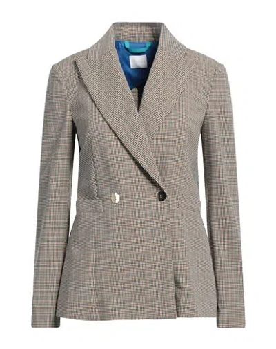Merci .., Woman Blazer Beige Size 8 Polyester, Viscose, Elastane