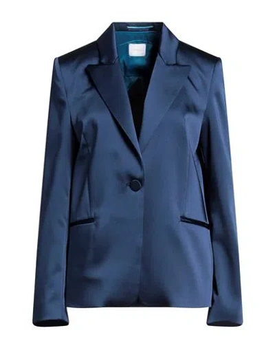 Merci .., Woman Blazer Blue Size 10 Polyester
