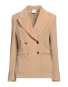 Merci .., Woman Blazer Camel Size 8 Cotton, Elastane In Beige