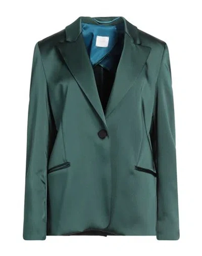 Merci .., Woman Blazer Dark Green Size 8 Polyester