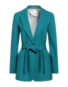 Merci .., Woman Blazer Deep Teal Size 4 Viscose, Nylon, Elastane In Green