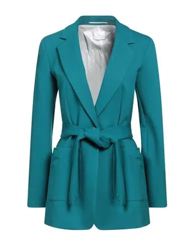 Merci .., Woman Blazer Deep Jade Size 8 Viscose, Nylon, Elastane In Green