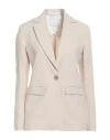 Merci .., Woman Blazer Light Grey Size 8 Viscose, Nylon, Elastane In White