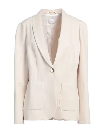 Merci .., Woman Blazer Light Grey Size 8 Viscose, Nylon, Elastane In White