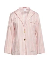Merci .., Woman Blazer Light Pink Size L Cotton, Polyamide, Elastane
