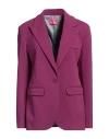 Merci .., Woman Blazer Mauve Size 6 Polyester, Viscose, Elastane In Purple