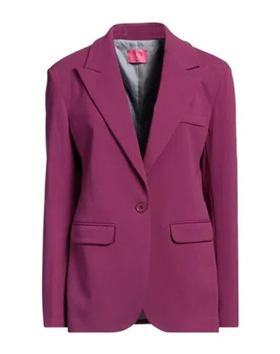 Merci .., Woman Blazer Mauve Size 6 Polyester, Viscose, Elastane In Purple