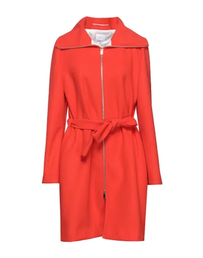 Merci .., Woman Coat Orange Size 8 Polyester, Viscose