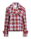 Merci .., Woman Coat Red Size 6 Polyester