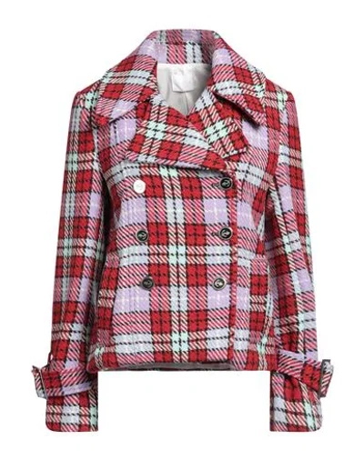 Merci .., Woman Coat Red Size 6 Polyester