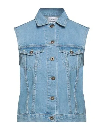 Merci .., Woman Denim Outerwear Blue Size S Cotton