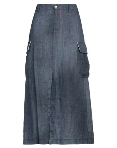 Merci .., Woman Denim Skirt Blue Size 8 Linen