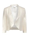 Merci .., Woman Jacket Platinum Size 6 Linen, Viscose, Polyurethane In Grey