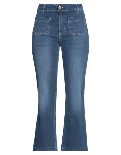 Merci .., Woman Jeans Blue Size 31 Cotton, Elastane