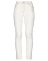 Merci .., Woman Jeans White Size 29 Cotton, Elastane In White
