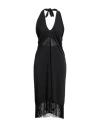Merci .., Woman Midi Dress Black Size 8 Polyester, Viscose, Elastane In Black