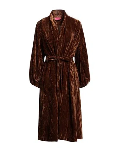 Merci .., Woman Midi Dress Brown Size S Polyester In Magenta