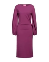 Merci .., Woman Midi Dress Purple Size 4 Polyester, Elastane In Purple