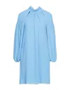 Merci .., Woman Mini Dress Azure Size 4 Polyester In Blue