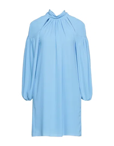 Merci .., Woman Mini Dress Azure Size 4 Polyester In Blue