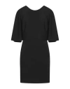 Merci .., Woman Mini Dress Black Size 6 Polyester, Elastane