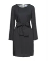 Merci .., Woman Mini Dress Black Size 8 Viscose In Black