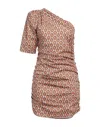 Merci .., Woman Mini Dress Brown Size 8 Cotton, Elastane In Brown