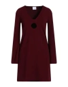 Merci .., Woman Mini Dress Burgundy Size S Polyester, Elastane In Red