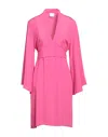 Merci .., Woman Mini Dress Fuchsia Size 8 Acetate, Silk In Pink