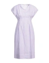 Merci Italia Woman Mini Dress Lilac Size 6 Viscose, Linen In Purple