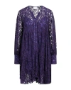 Merci .., Woman Mini Dress Purple Size S Viscose, Cotton, Polyamide In Purple