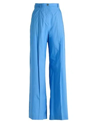 MERCI ..,MERCI WOMAN PANTS AZURE SIZE 6 COTTON, ELASTANE