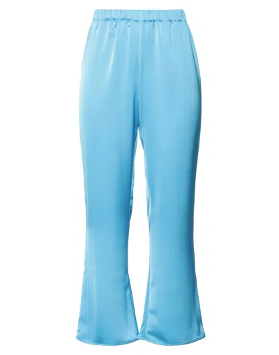 Merci .., Woman Pants Azure Size L Polyester In Blue