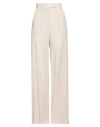 Merci .., Woman Pants Beige Size 10 Viscose, Linen, Cotton In Beige