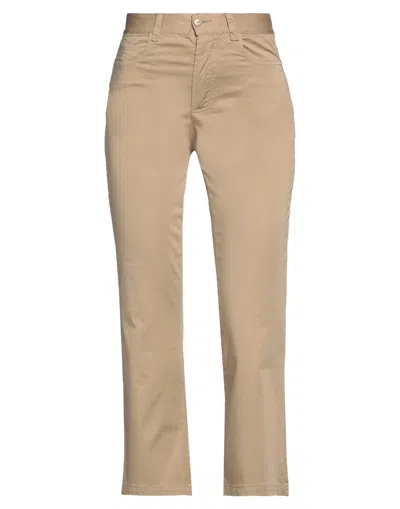 Merci .., Woman Pants Beige Size 2 Cotton, Elastane