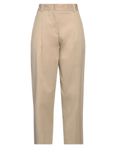 Merci .., Woman Pants Beige Size 6 Cotton, Elastane