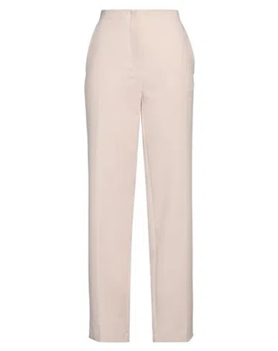 Merci .., Woman Pants Beige Size 6 Polyester, Viscose, Elastane