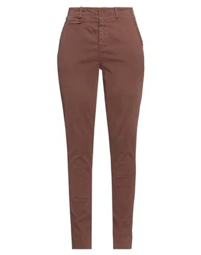 Merci .., Woman Pants Brown Size 6 Cotton, Elastane