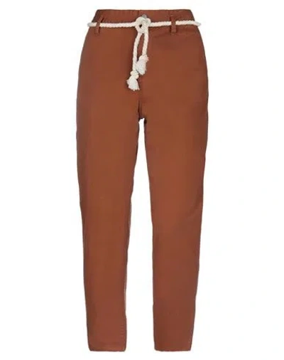 Merci .., Woman Pants Brown Size 8 Cotton, Lycra