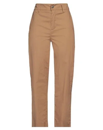 MERCI ..,MERCI WOMAN PANTS CAMEL SIZE 10 COTTON, ELASTANE