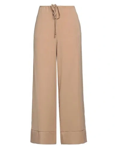 Merci .., Woman Pants Camel Size 4 Polyester, Viscose In Beige