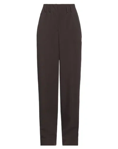 Merci .., Woman Pants Chocolate Brown Size 4 Polyester, Viscose, Elastane