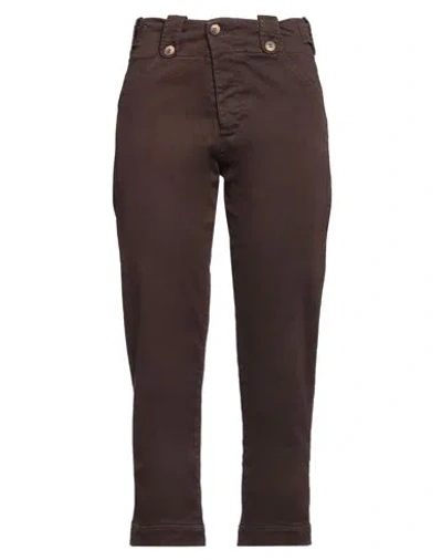 Merci .., Woman Pants Chocolate Brown Size 8 Cotton, Elastane