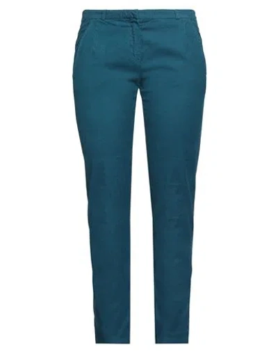 Merci .., Woman Pants Deep Teal Size 8 Cotton, Elastane In Green