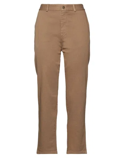 MERCI ..,MERCI WOMAN PANTS KHAKI SIZE 10 COTTON, ELASTANE