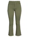 Merci .., Woman Pants Military Green Size 4 Cotton, Elastane In Green