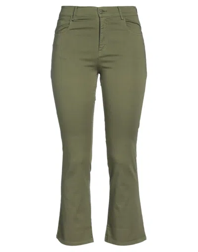 Merci .., Woman Pants Military Green Size 4 Cotton, Elastane