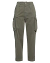 Merci .., Woman Pants Military Green Size S Cotton, Elastane