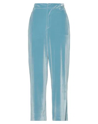 Merci .., Woman Pants Pastel Blue Size 6 Polyester, Elastane