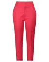 Merci .., Woman Pants Red Size 4 Polyester, Viscose, Elastane